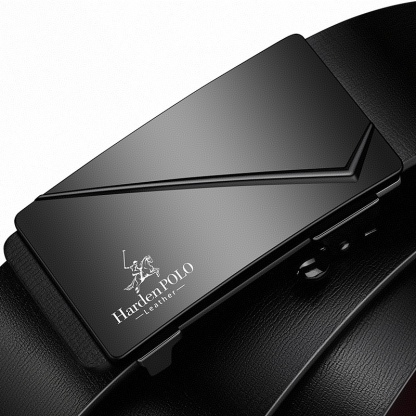 No-Hole Automatic Buckle Genuine Leather Belt | Precise Fit, Business Elegance