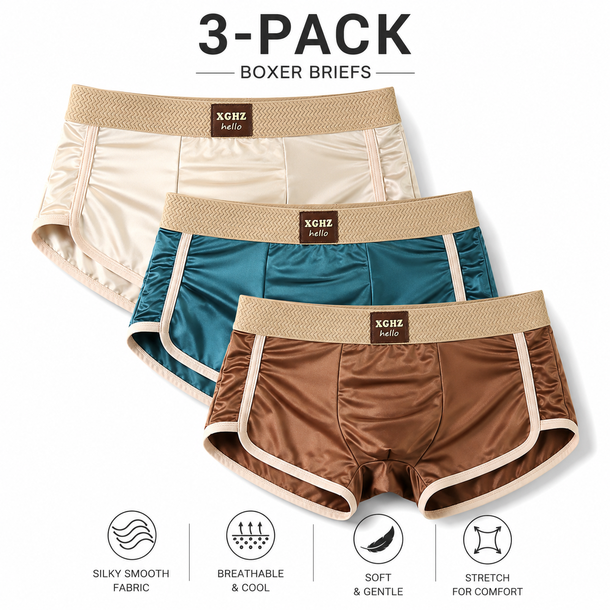 ❄Men's Luxury Cooling Satin Boxer Briefs