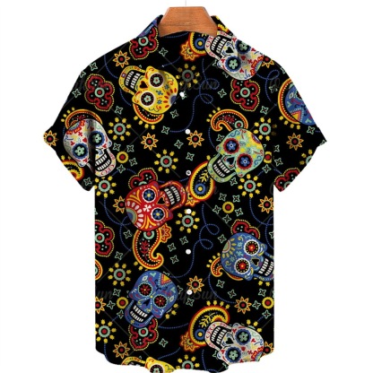💀Men's Retro Skull Creative Loose Shirt