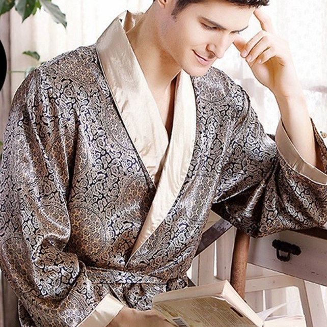 💎💎💎Men's High-End Silk Bathrobe