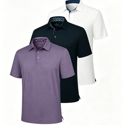 Luxury Men's Ice Silk Stretch Polo Shirt