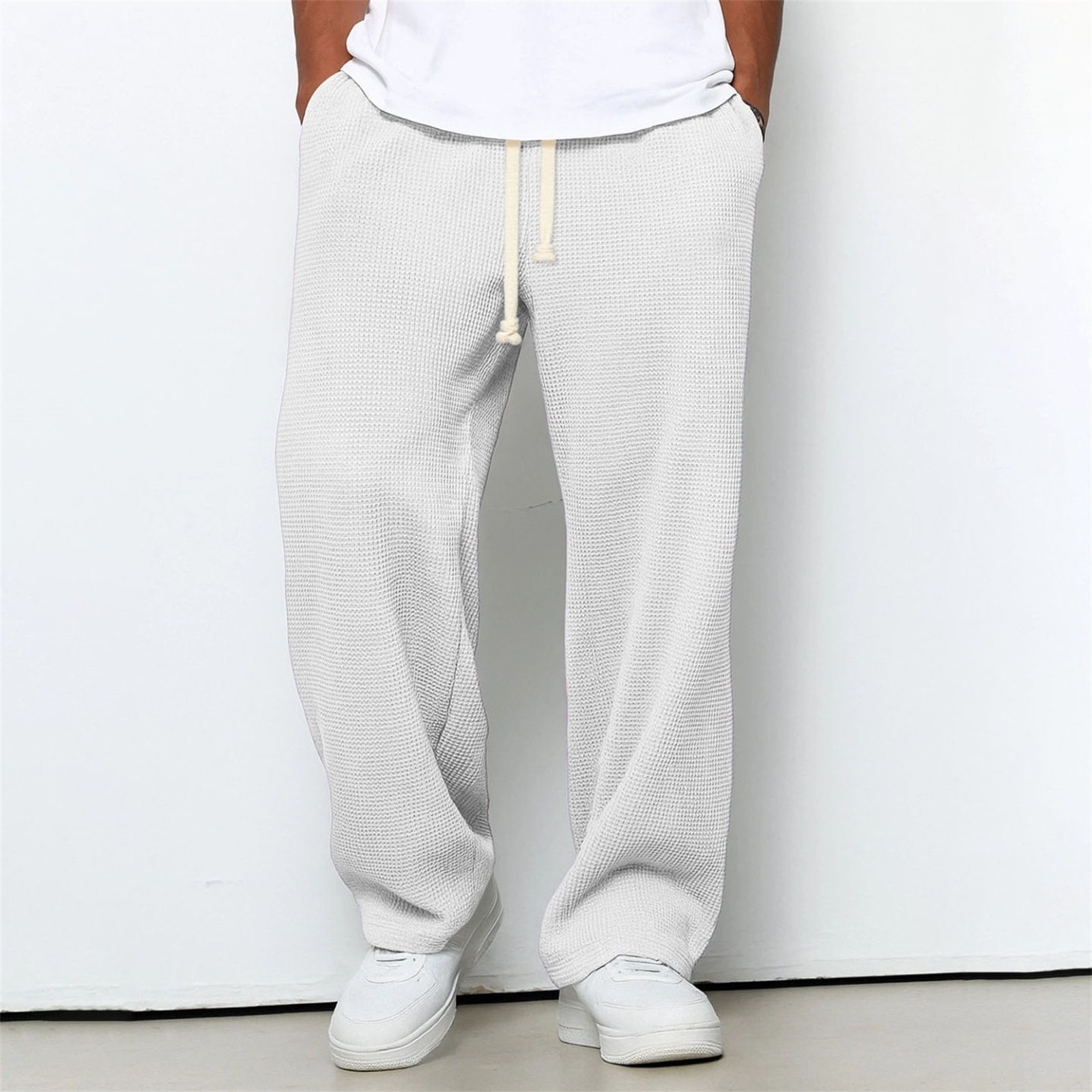 Men's Relaxed Waffle Texture Lounge Pants