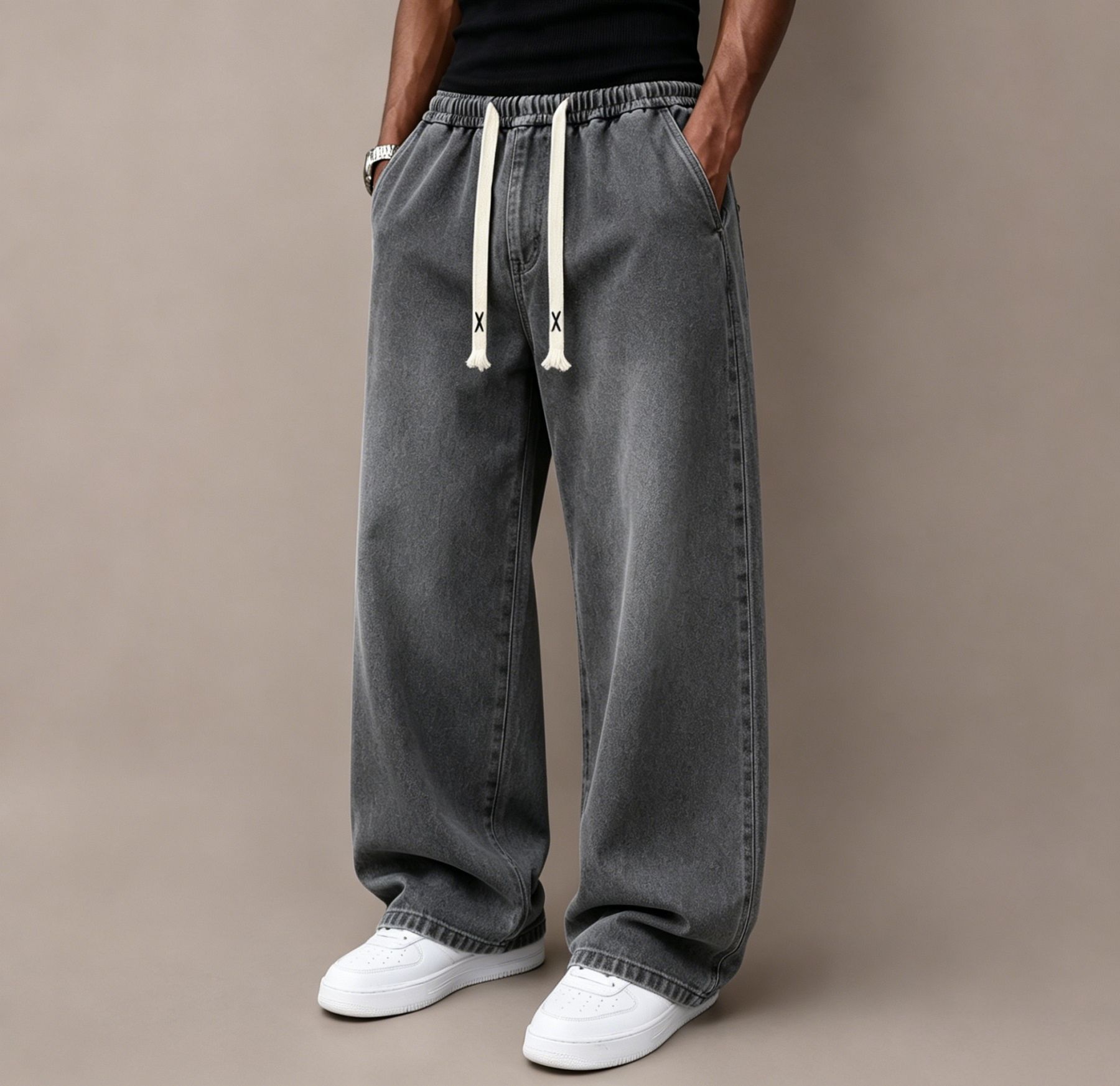 ⭐⭐⭐Men’s Relaxed Wide-Leg Straight Denim Jeans