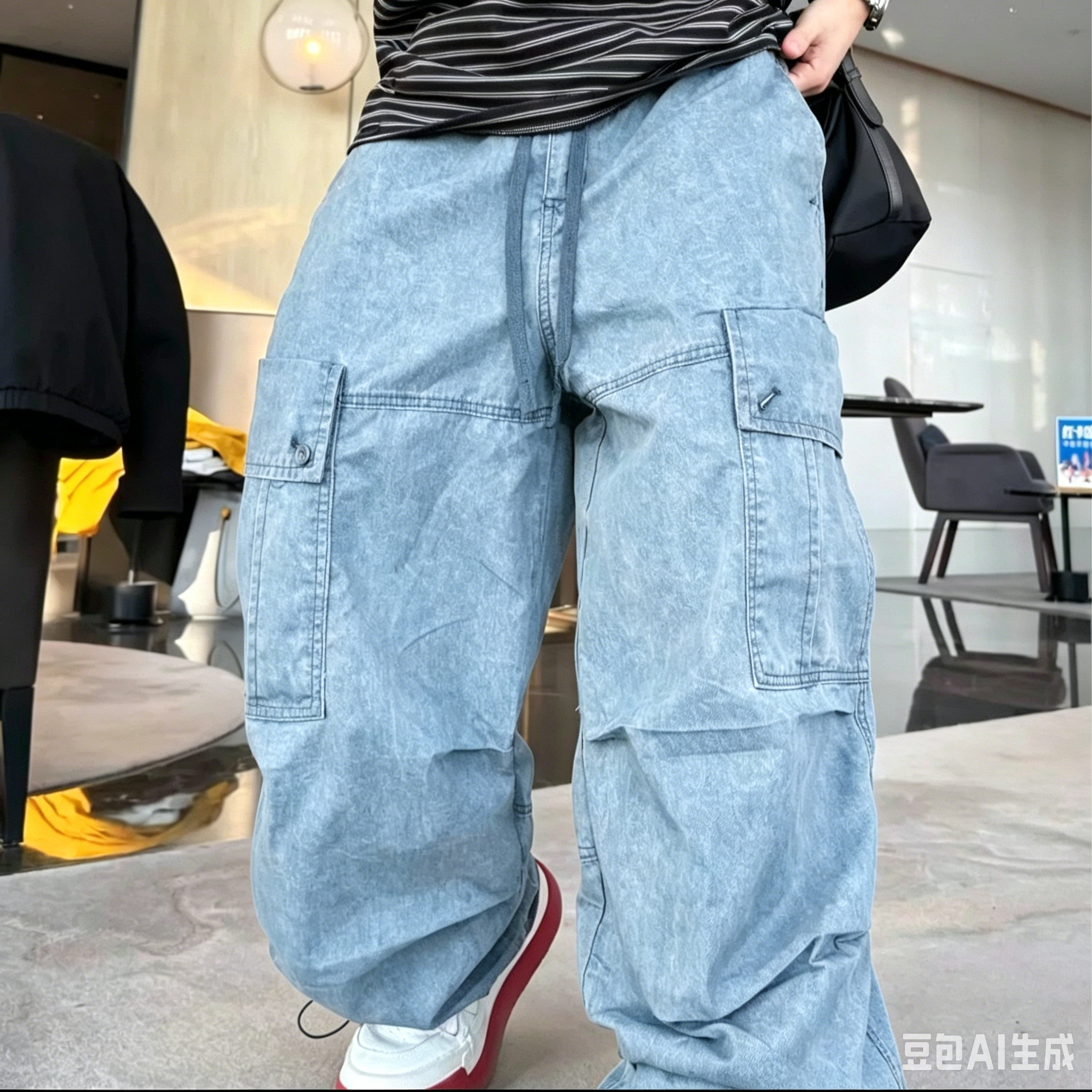Men’s Relaxed Straight-Leg Wide Jeans