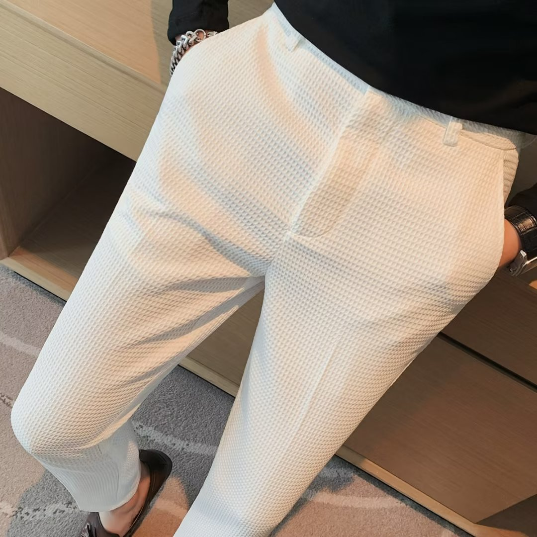 Men's High-End Thickened Stretch Waffle Dress Pants 