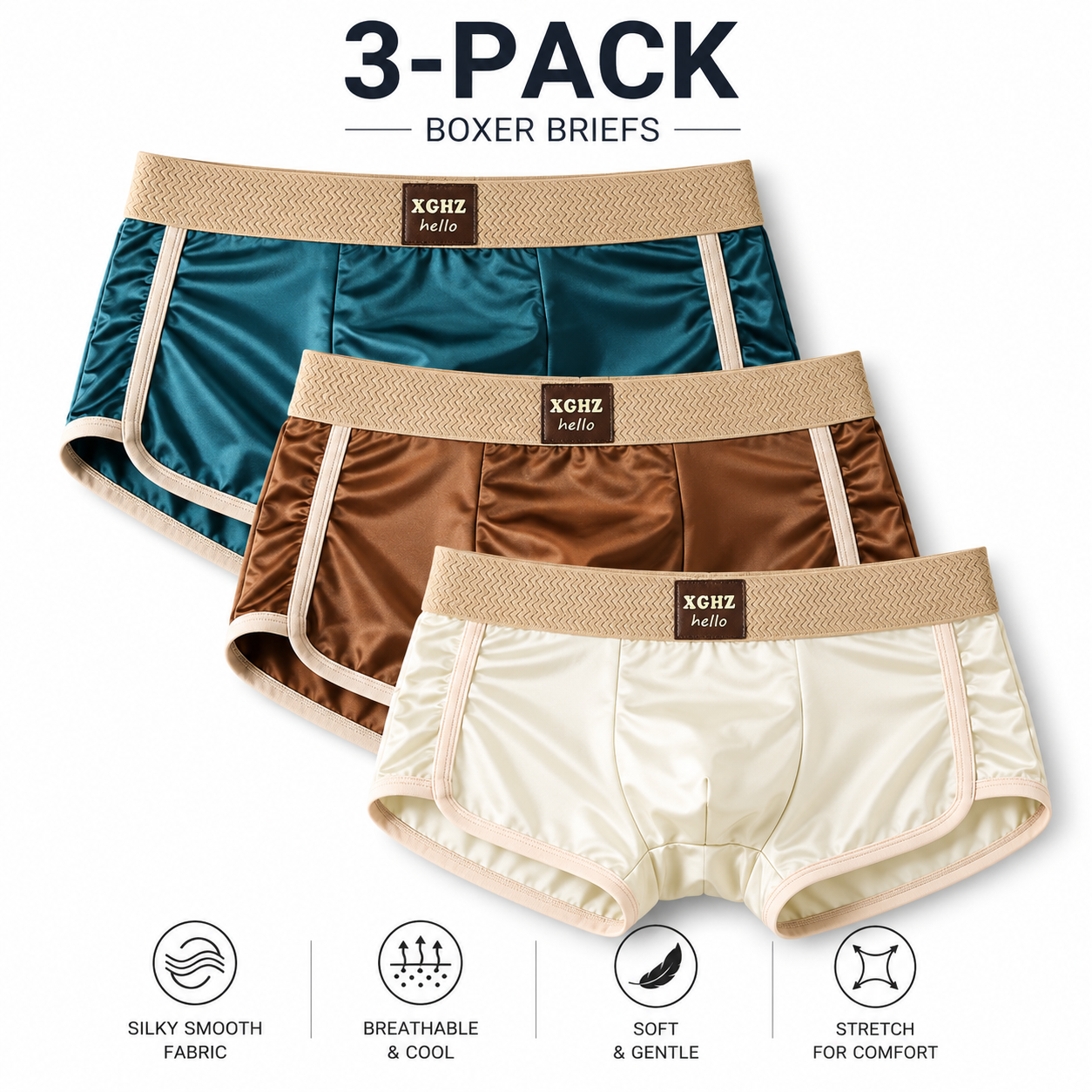 ❄Men's Luxury Cooling Satin Boxer Briefs