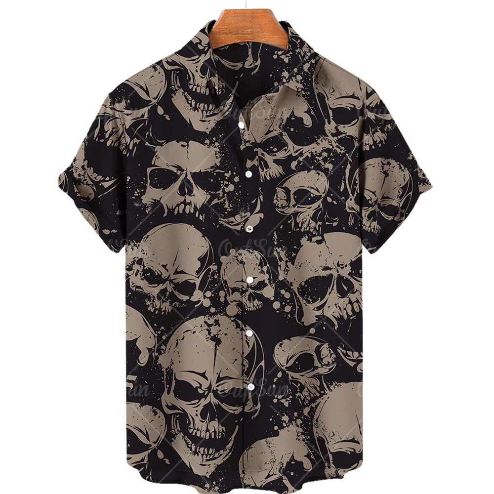💀Men's Retro Skull Creative Loose Shirt