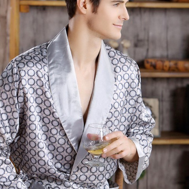 💎💎💎Men's High-End Silk Bathrobe