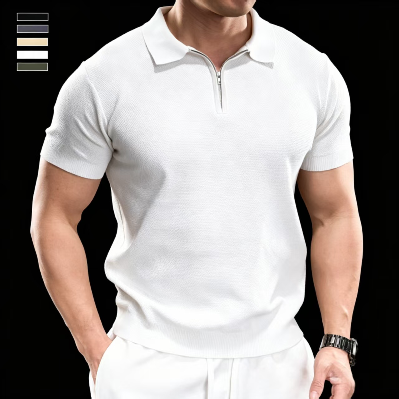 Men's Premium Half-Zip Knit Polo ⭐