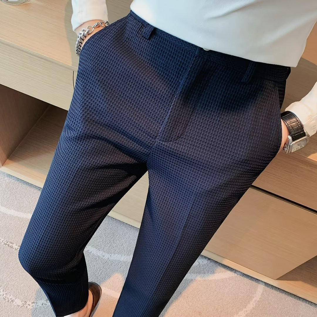 Men's High-End Thickened Stretch Waffle Dress Pants 