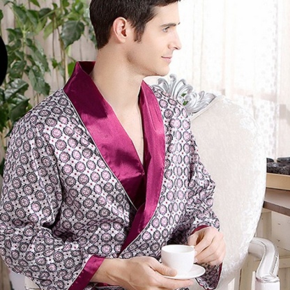💎💎💎Men's High-End Silk Bathrobe
