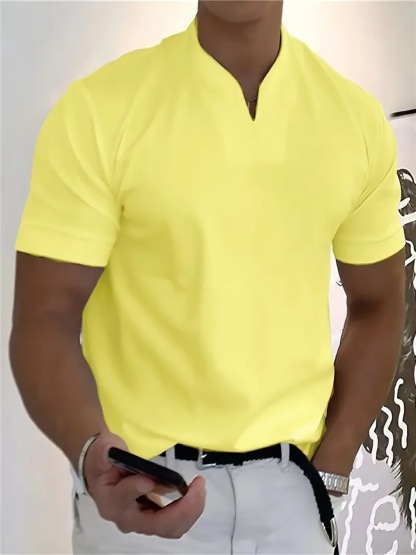 Men's High-Stretch Cotton V-Neck Tee