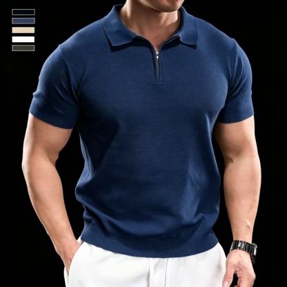 Men's Premium Half-Zip Knit Polo ⭐