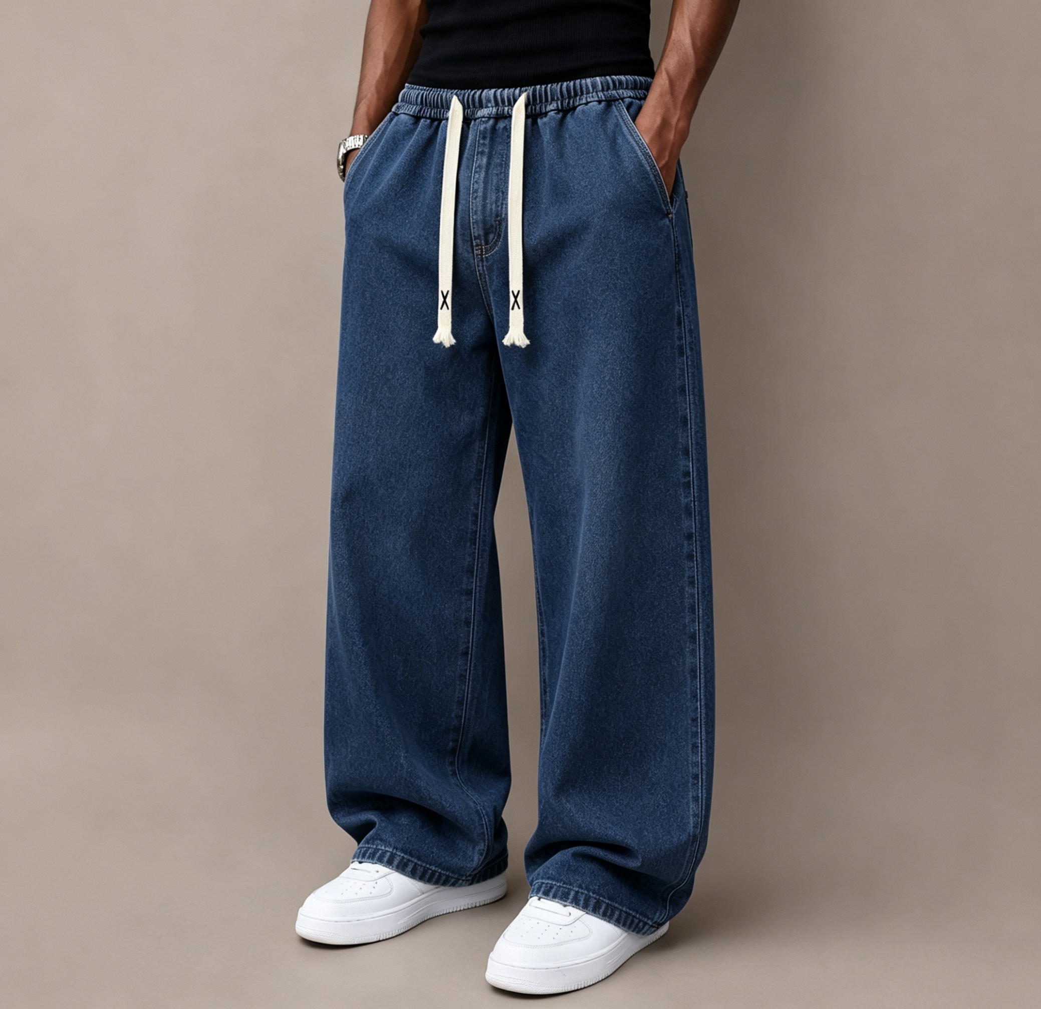⭐⭐⭐Men’s Relaxed Wide-Leg Straight Denim Jeans