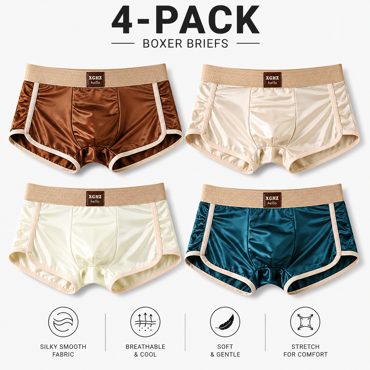 ❄Men's Luxury Cooling Satin Boxer Briefs