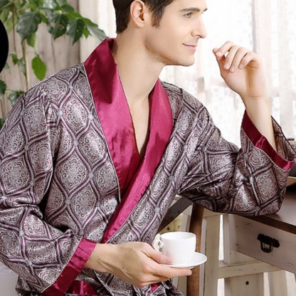 💎💎💎Men's High-End Silk Bathrobe