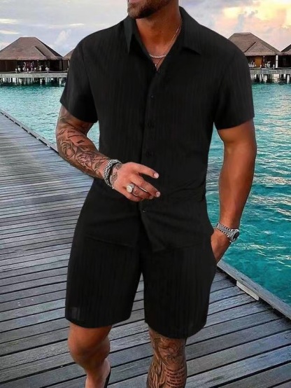 👕 New Men’s Solid Color Set | Relaxed & Stylish Everyday Wear