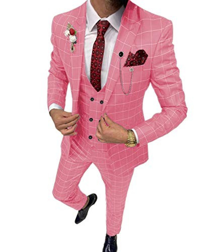 Men's Plaid 3-Piece Business Suit