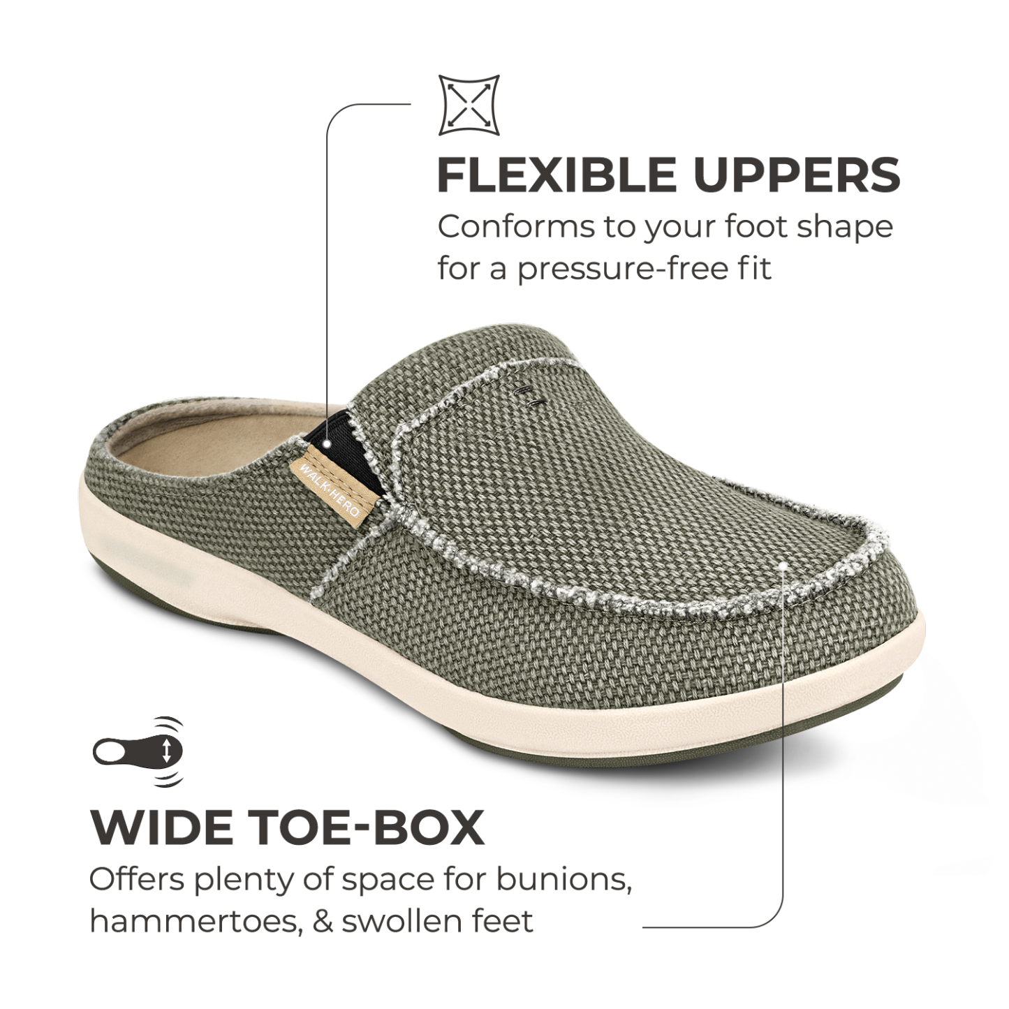 Men's Canvas Arch Support Slippers