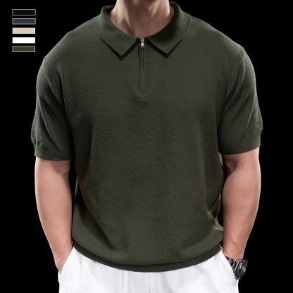 Men's Premium Half-Zip Knit Polo ⭐