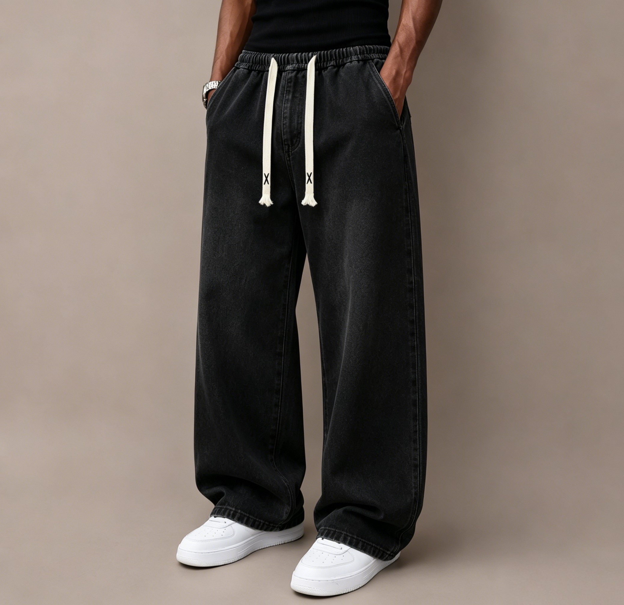 ⭐⭐⭐Men’s Relaxed Wide-Leg Straight Denim Jeans