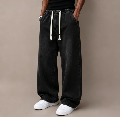 ⭐⭐⭐Men’s Relaxed Wide-Leg Straight Denim Jeans