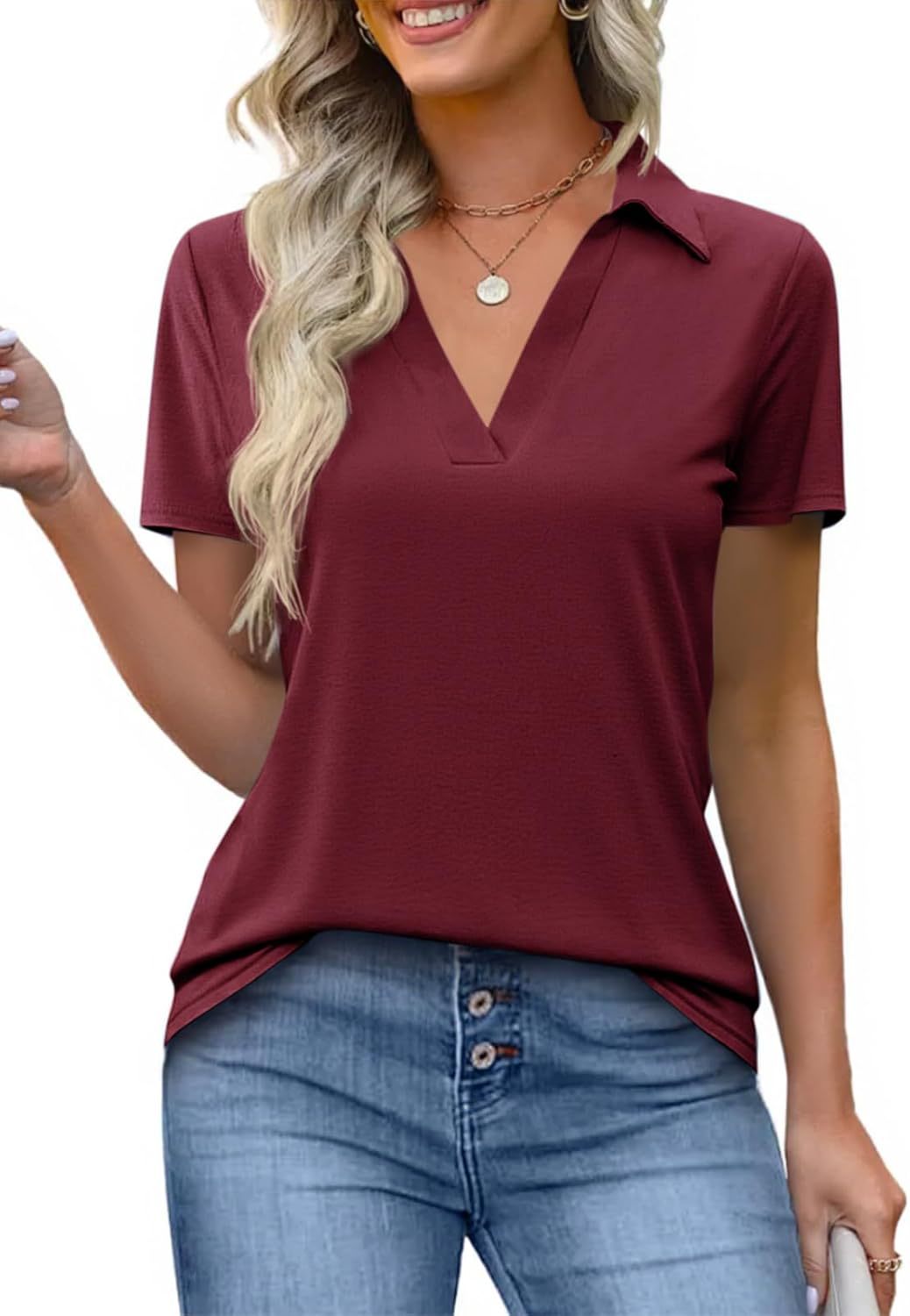 Women's Classic Relaxed Fit V-Neck Tee