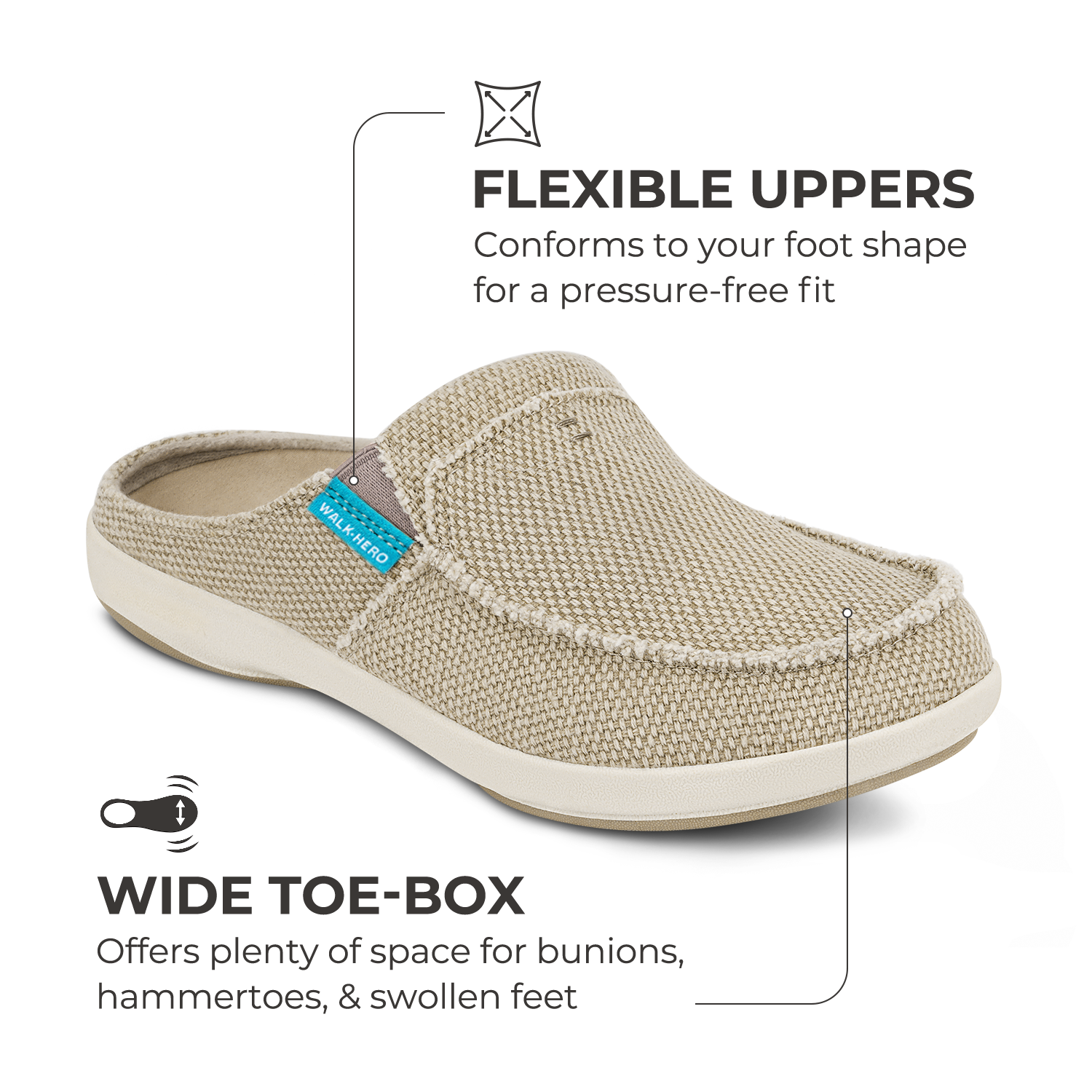 Men's Canvas Arch Support Slippers