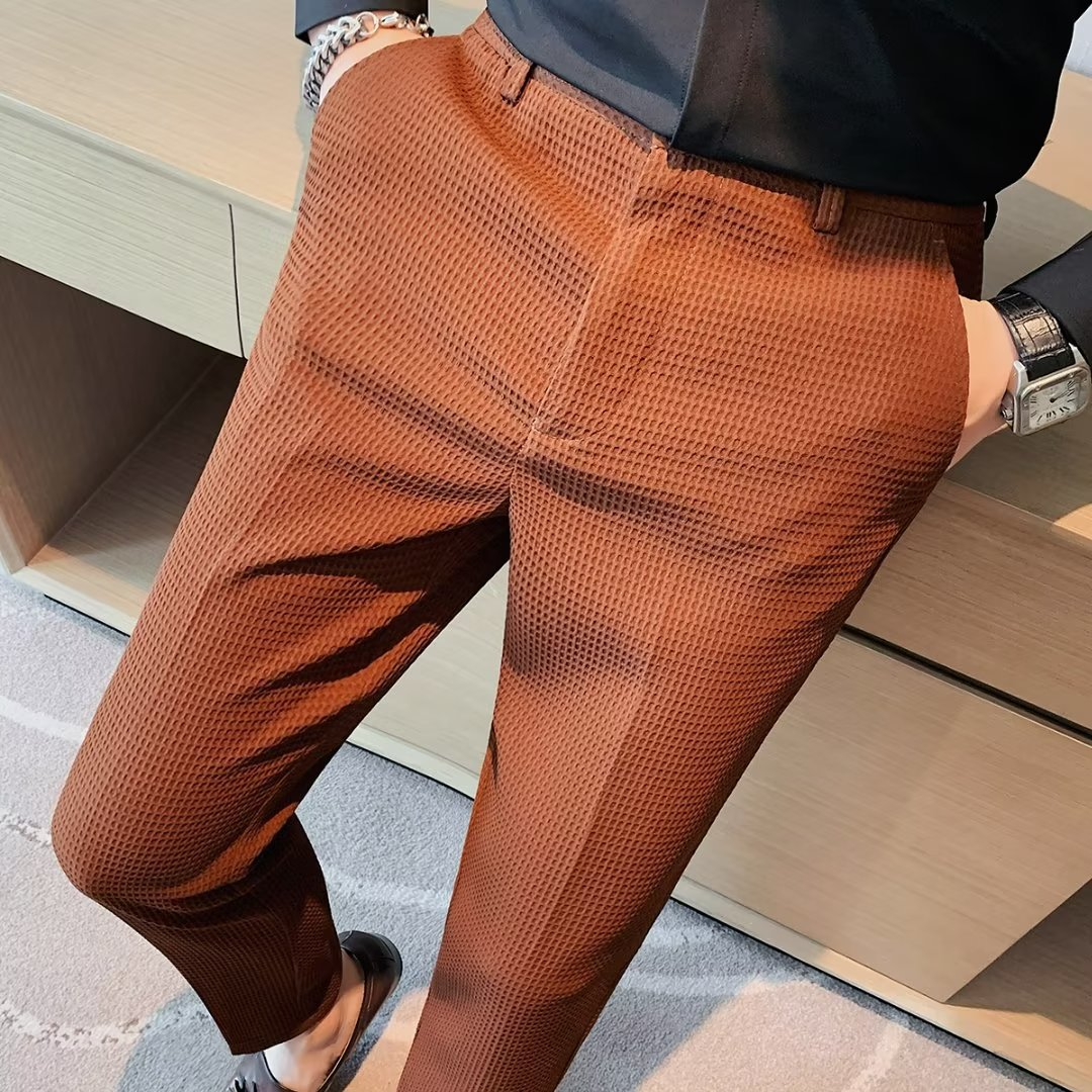 Men's High-End Thickened Stretch Waffle Dress Pants 