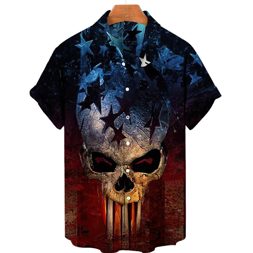 💀Men's Retro Skull Creative Loose Shirt
