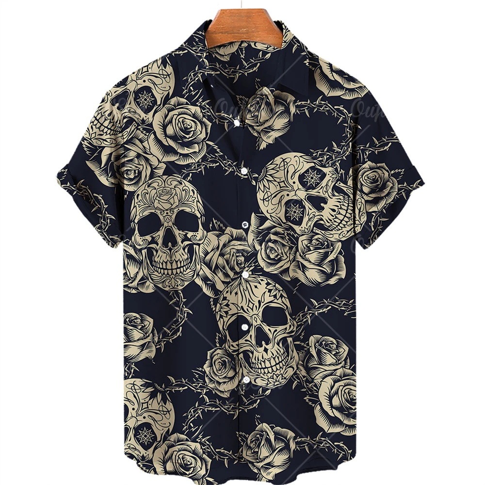 💀Men's Retro Skull Creative Loose Shirt
