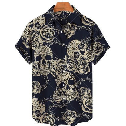 💀Men's Retro Skull Creative Loose Shirt