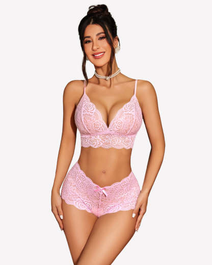 3 Piece Bra and Panty Sets with Robe