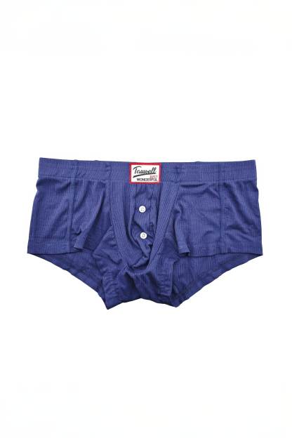 Men's Ribbed Boxer Briefs - Breathable Cotton Solid Color Underwear Set