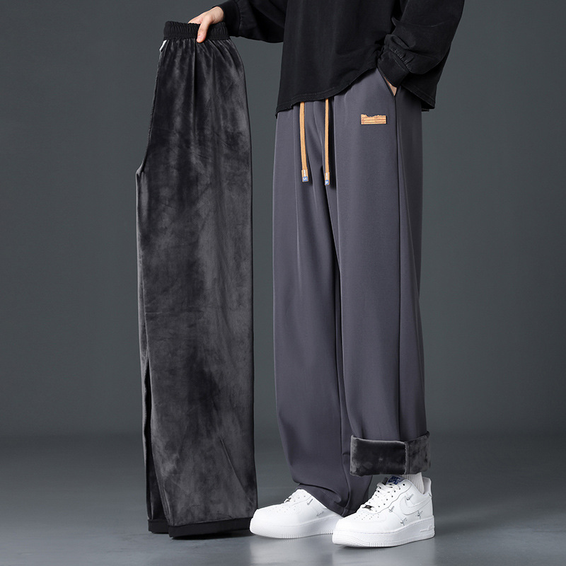 New Fleece-Lined Drawstring Casual Pants
