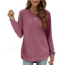 ⏰Hot Sale-Women's Sweatshirt Crewneck Curved Hem