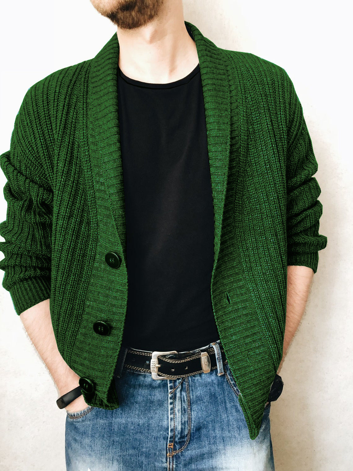 Casual Knitted Sweater Jacket for Men