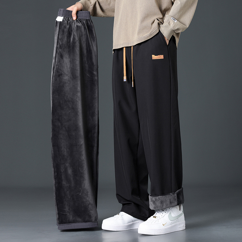 New Fleece-Lined Drawstring Casual Pants