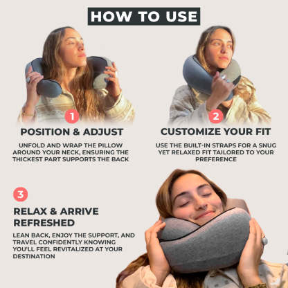 Portable U-Shaped Memory Foam Neck Pillow