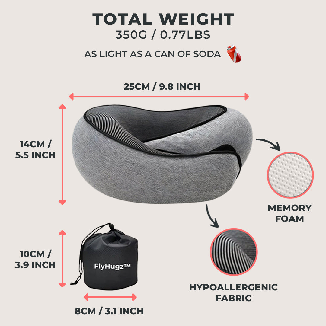 Portable U-Shaped Memory Foam Neck Pillow