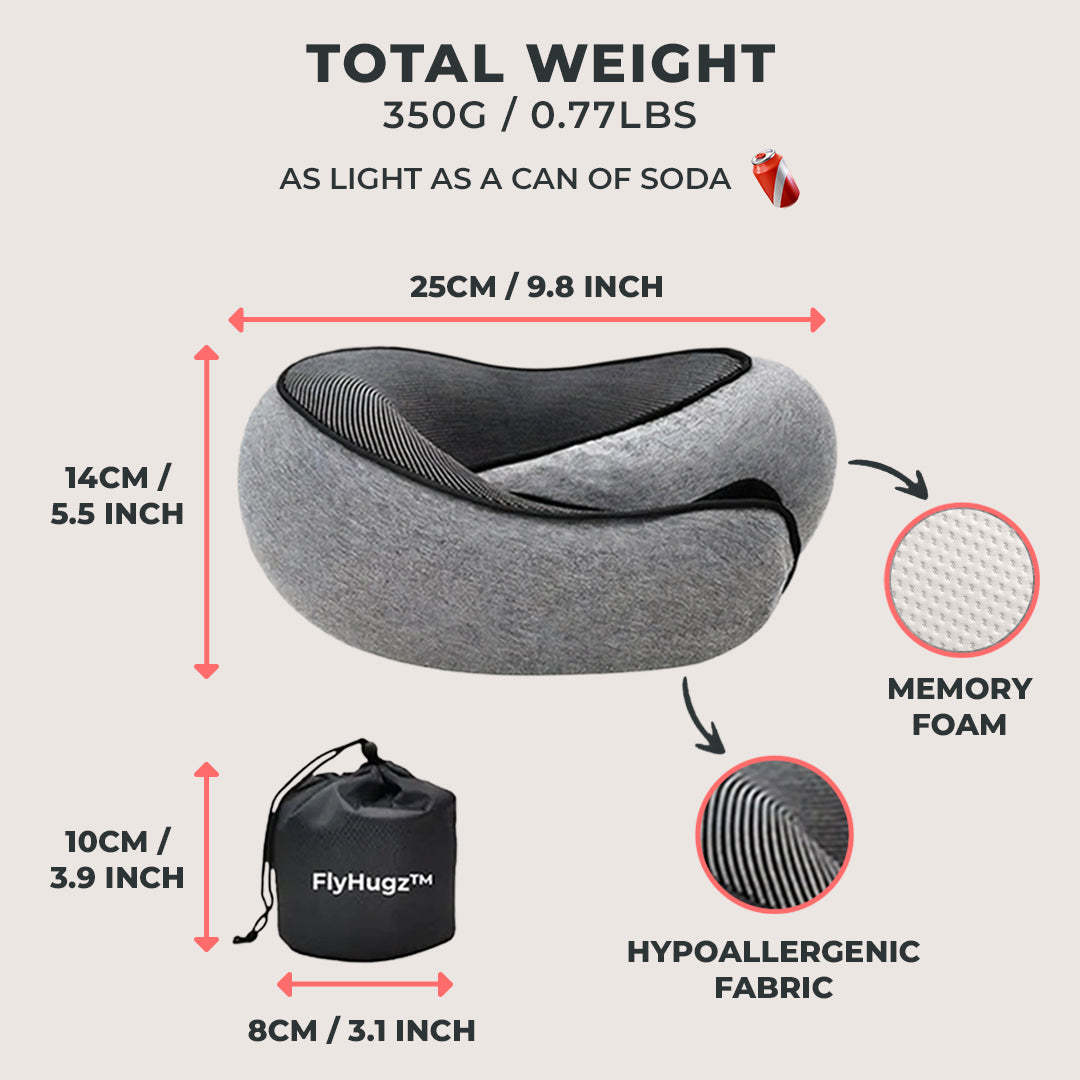 Portable U-Shaped Memory Foam Neck Pillow