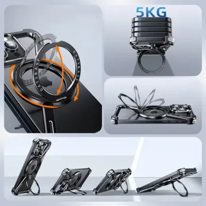 Z Shape Aluminum Alloy Rimless Magnetic Phone Case