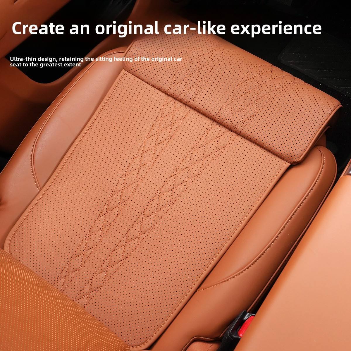 Car leather seat with extended cushion support and leg rest