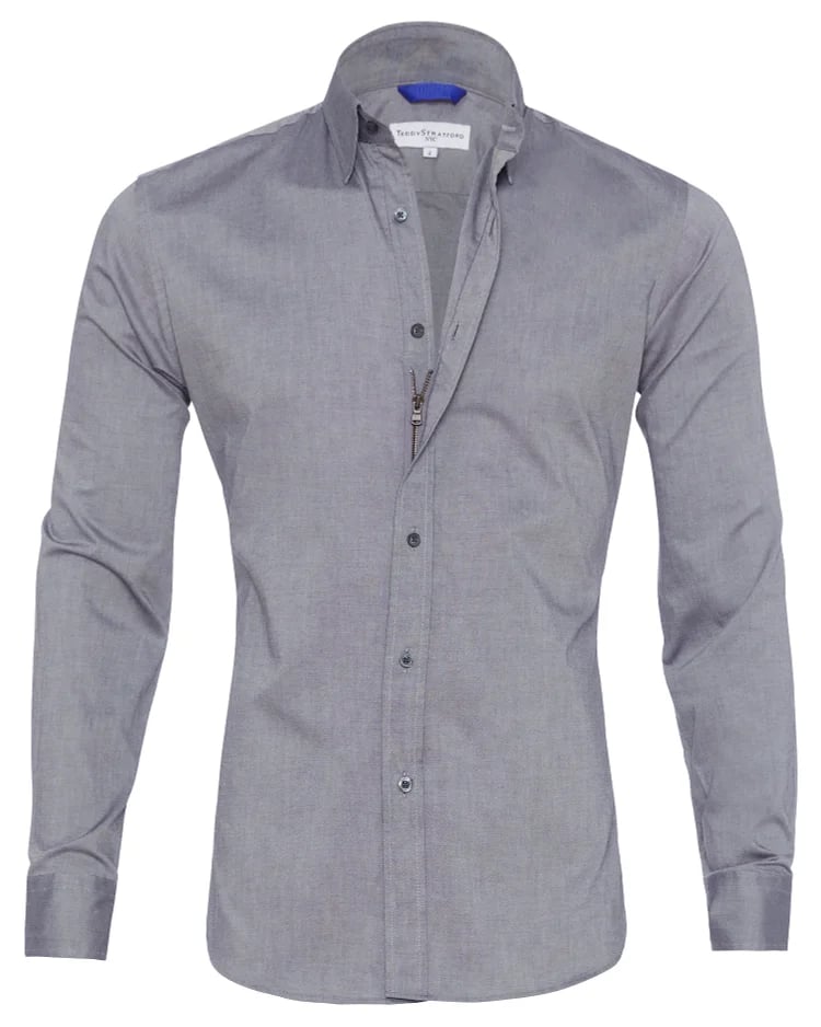✨🔥Oxford Stretch Zip Shirt (Buy 2 Free Shipping)