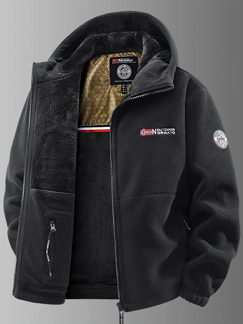 Men's stand collar sports fleece jacket