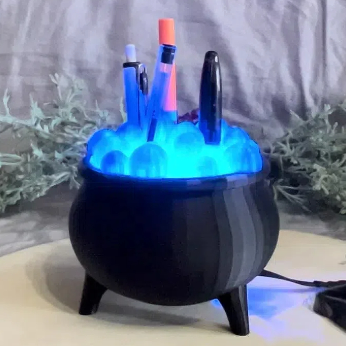 Cauldron Pen Holder Halloween Witch Decor