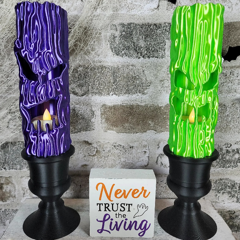 Creepy ghostface Candles w/LED Tea Light