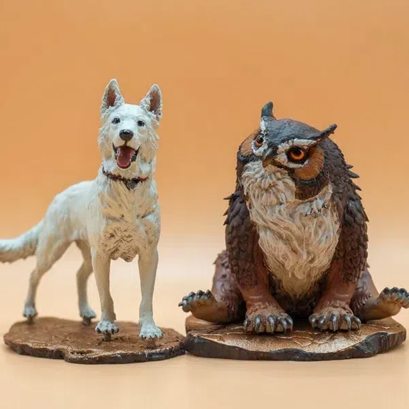 Scratch and Owlbear Cub Baldur's Gate 3 Companions；Hand Painted Full Color Available Premium 3D Resin Fantasy DnD Pocket Animal Figurine
