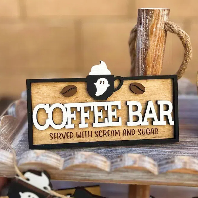 Halloween Ghost Coffee Tiered tray set