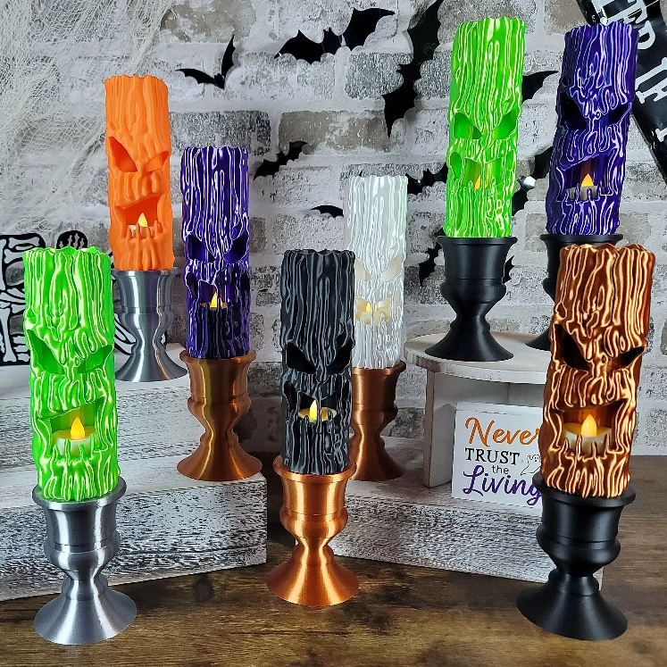 Creepy ghostface Candles w/LED Tea Light